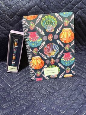 Vera Bradley Neon Seashell Spiral Notebook and Matching Pen